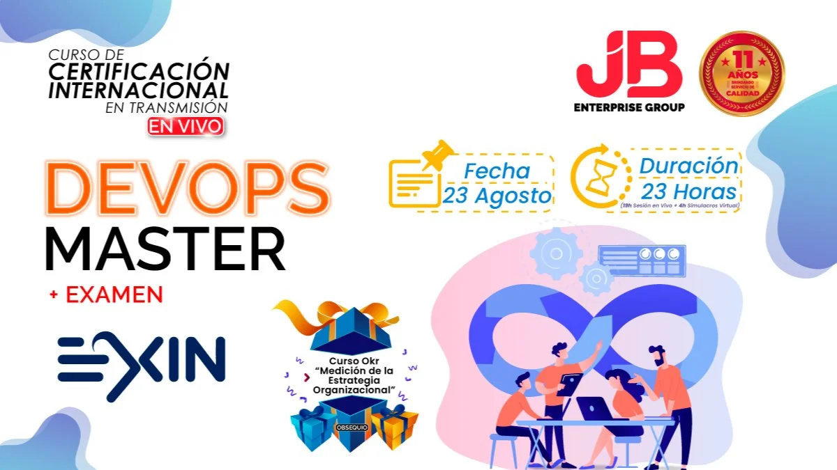 Portada de CURSO EN VIVO: DEVOPS MASTER "Preparación y Examen Internacional"