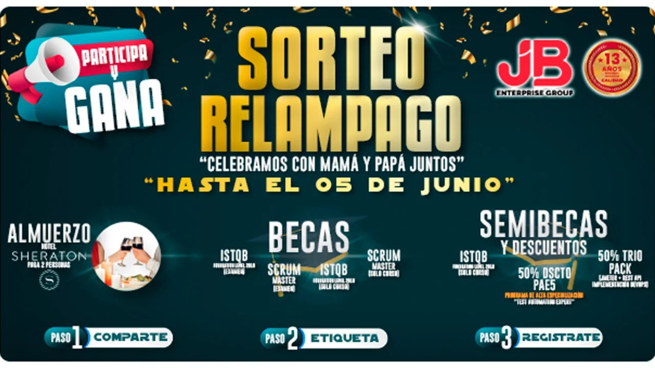Portada de ๐ฃ๐ฑ GRAN SORTEO RELรMPAGO "Becas, SemiBeca, Almuerzo y Mucho MAS"!!! ๐ฅณ๐