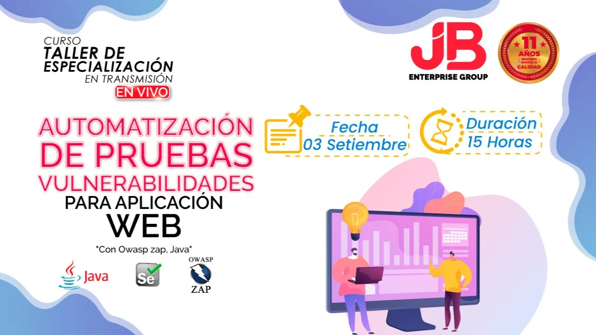 Portada de CURSO EN VIVO: Automatiza. de Pruebas de Vulnerabilidades para Aplicaciones Web