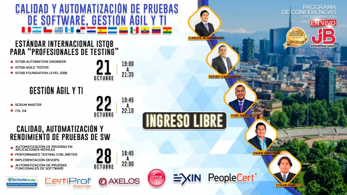 Portada de Confer. en Vivo: Calidad y Automatización de Pruebas de Software