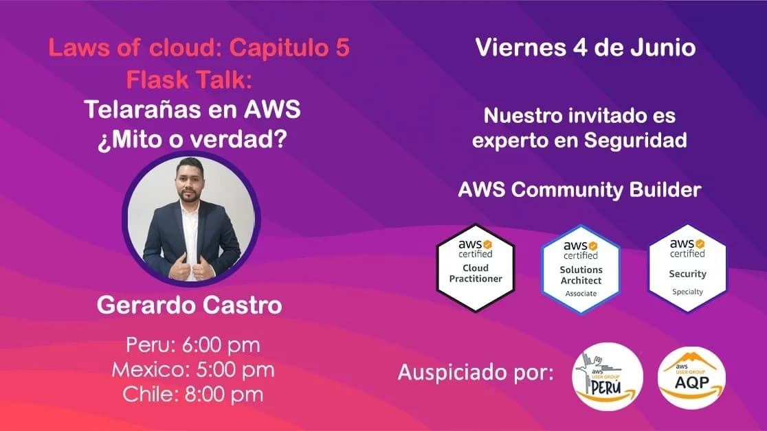 Portada de Episodio #5 LAWS of Cloud: Telarañas en AWS, ¿Mito o realidad?