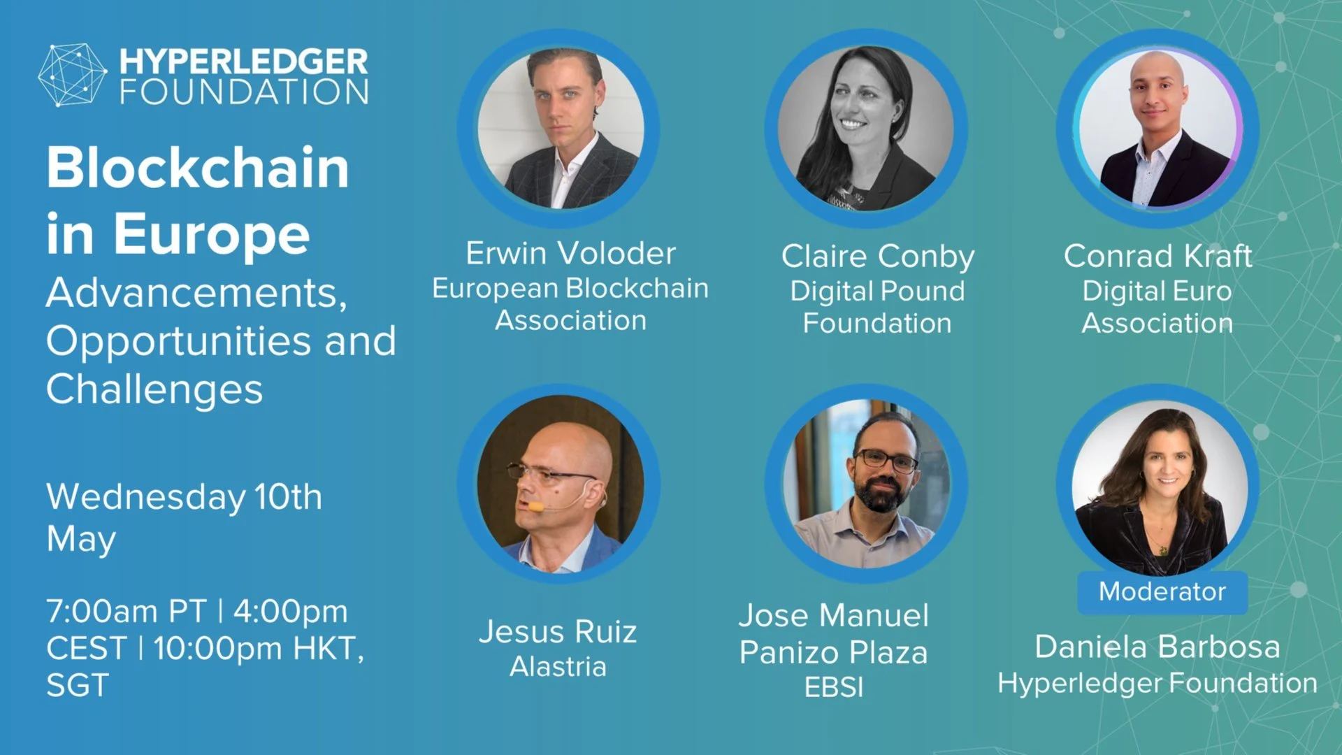Portada de Hyperledger webinar-Blockchain in Europe: Advancements,Opportunities&Challenges