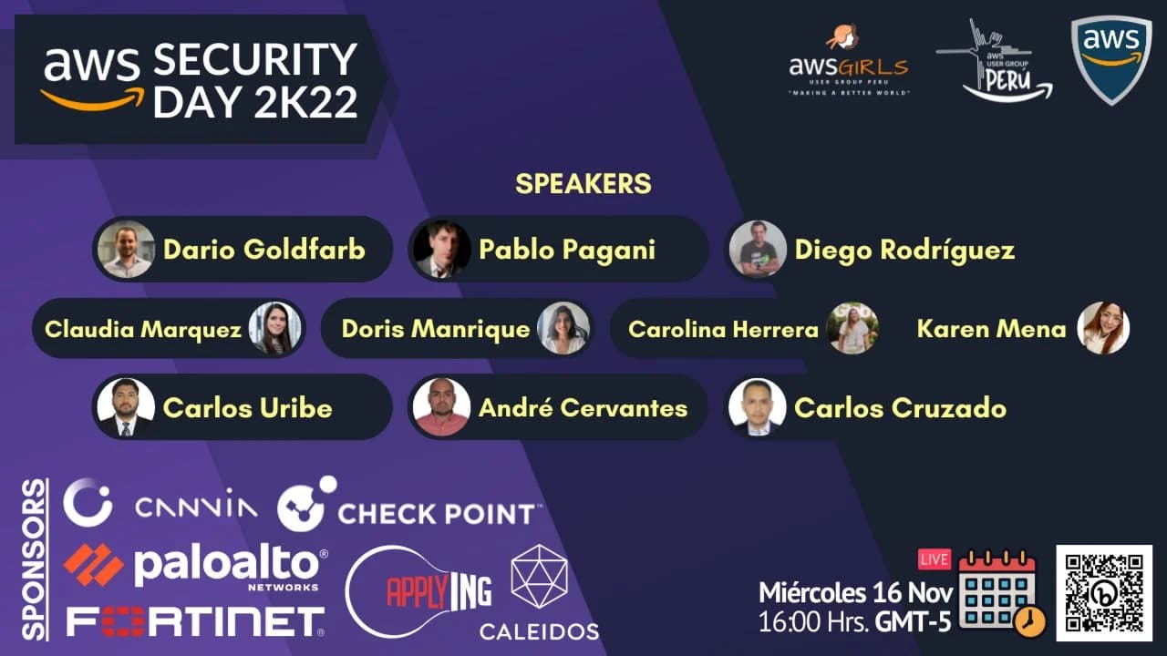 Portada de AWS Security Day Perú 2k22