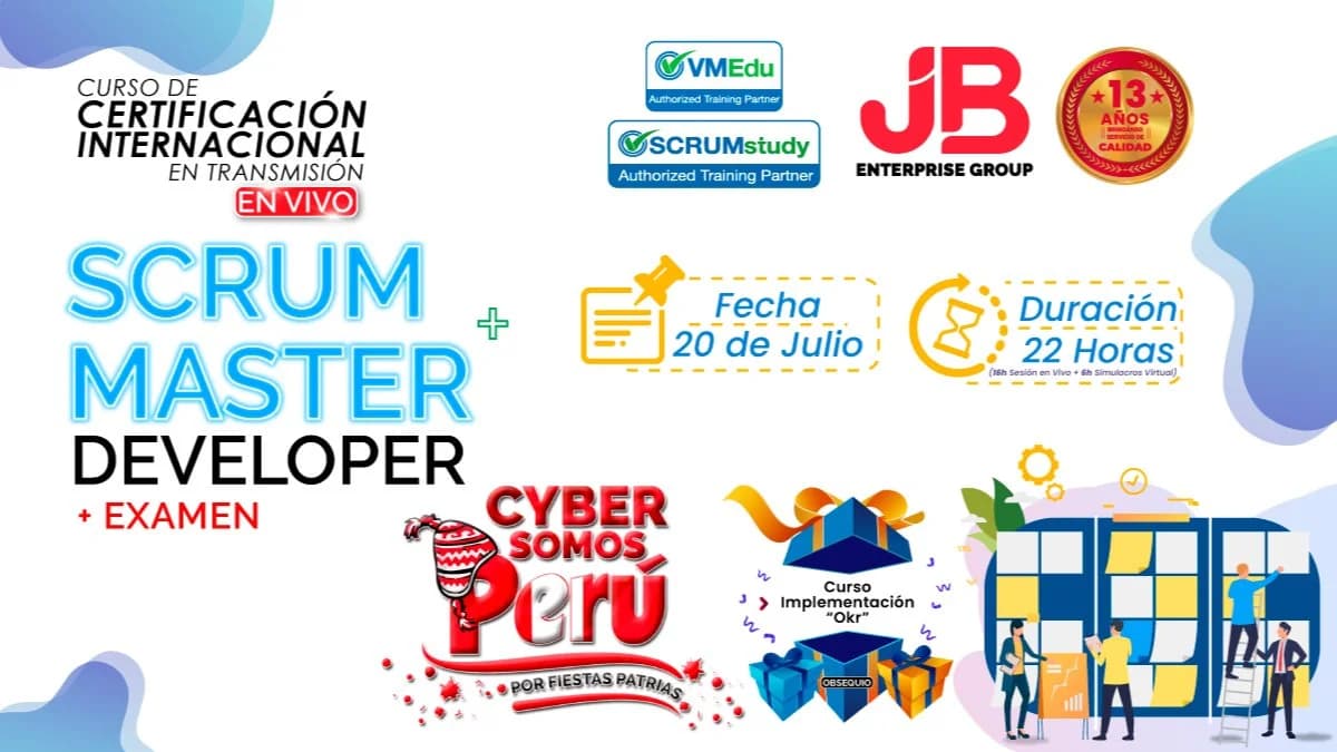 Portada de CYBER "SOMOS PERÚ" : SCRUM MASTER Y SCRUM DEVELOPER