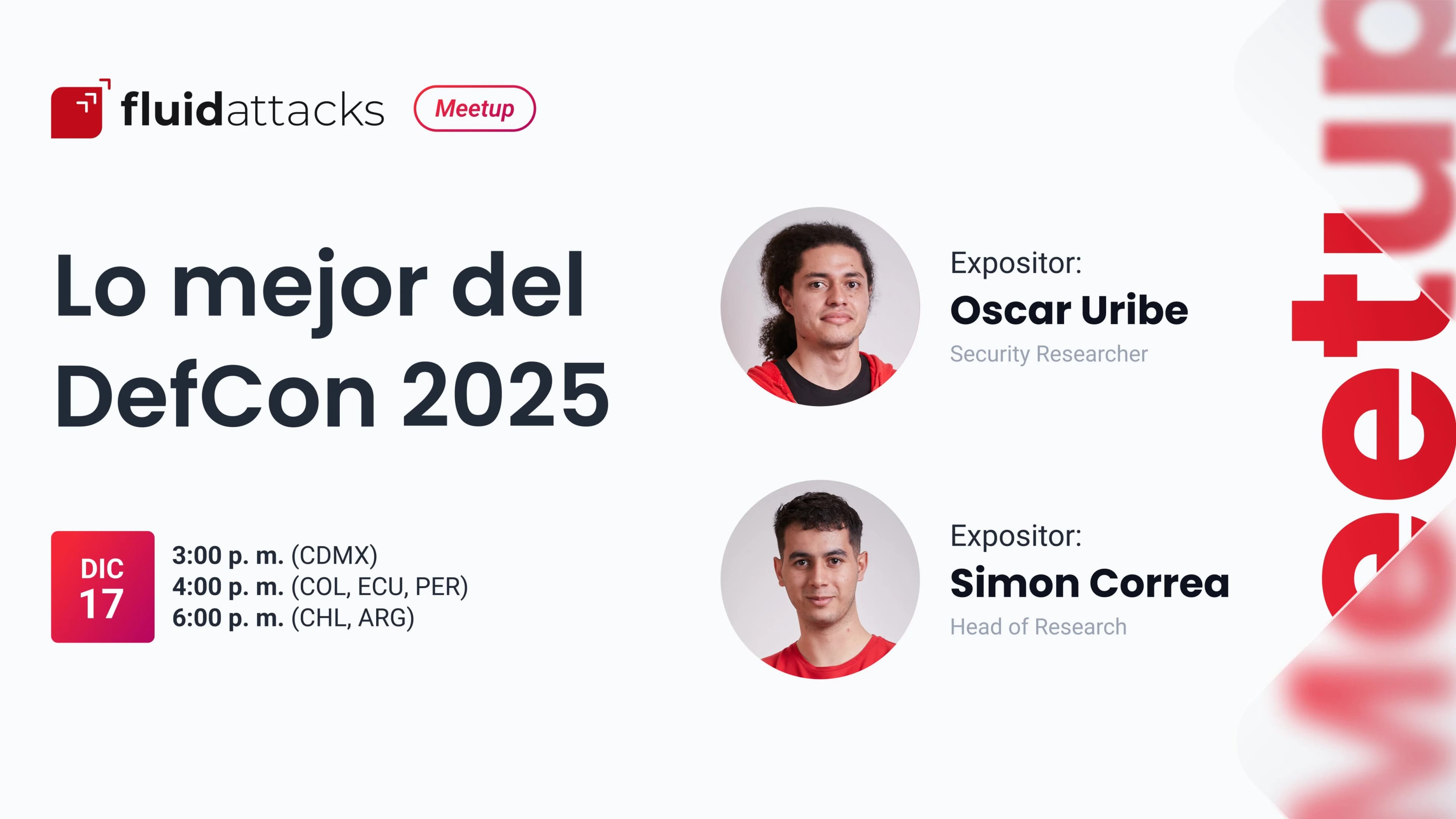 Portada de Meetup diciembre: Lo mejor del DefCon 2025