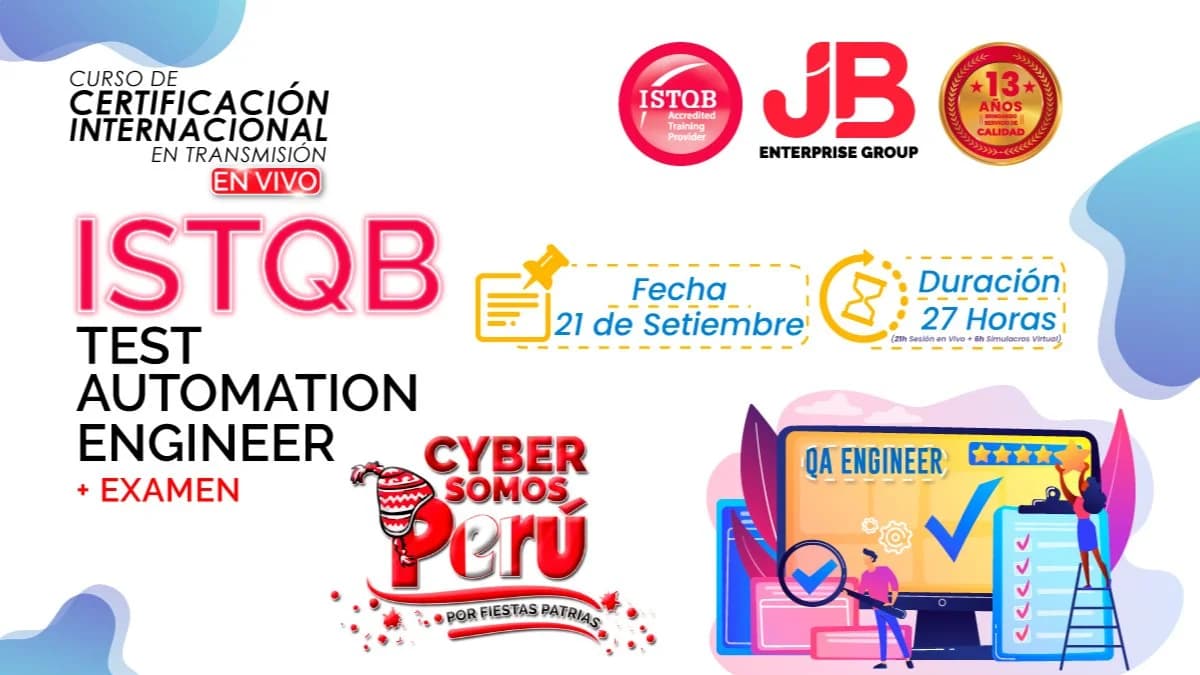 Portada de CYBER "SOMOS PERÚ": ISTQB TEST AUTOMATION ENGINEER