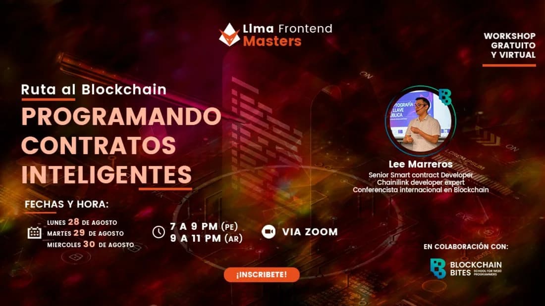 Portada de Ruta al Blockchain: Programando Contratos Inteligentes ( CON BLOCKCHAIN BITES).