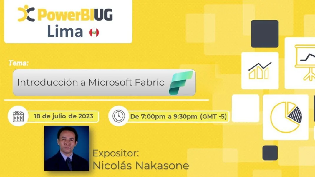 Portada de Power BI UG Lima | Webcast julio | Introducción a Microsoft Fabric