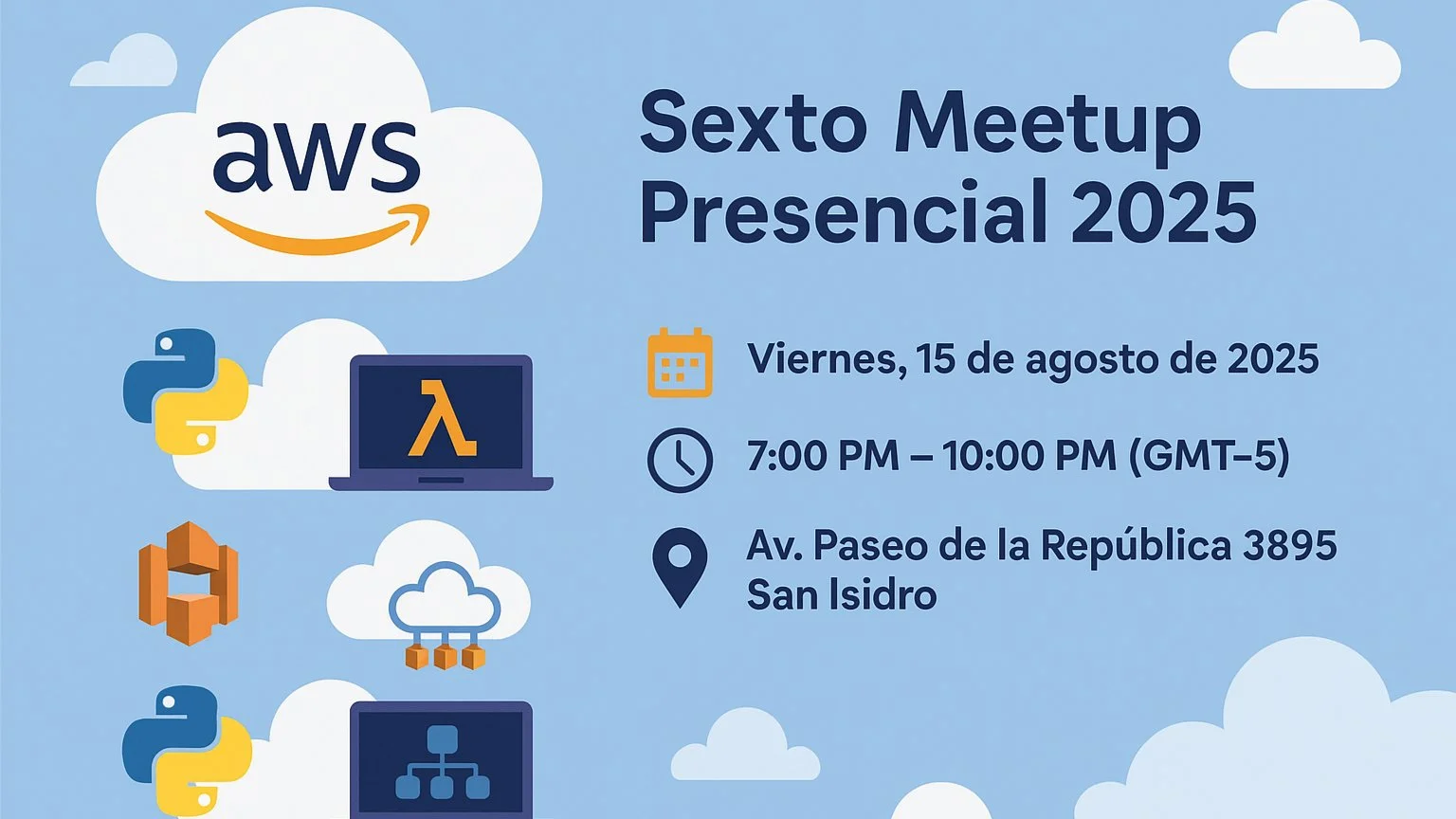 Portada de AWS UG Perú | Sexto Meetup Presencial 2025