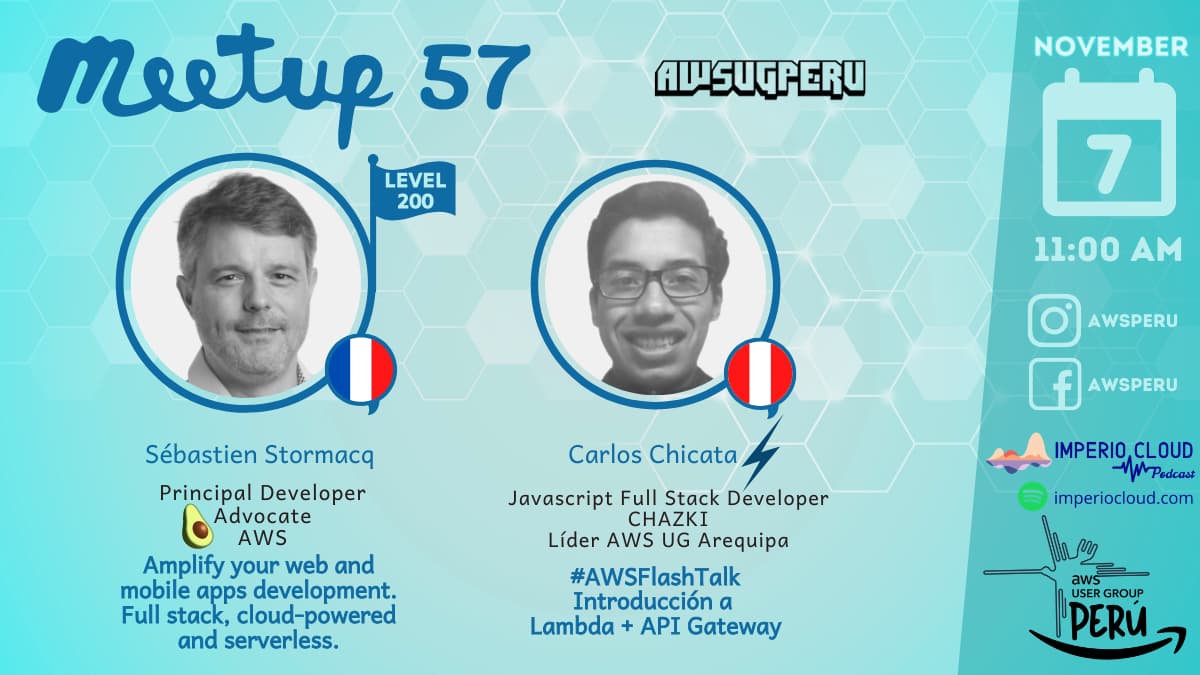 Portada de Directo #57 AWS Serverless Flash Talk & Full-Stack Cloud-powered Serverless Apps