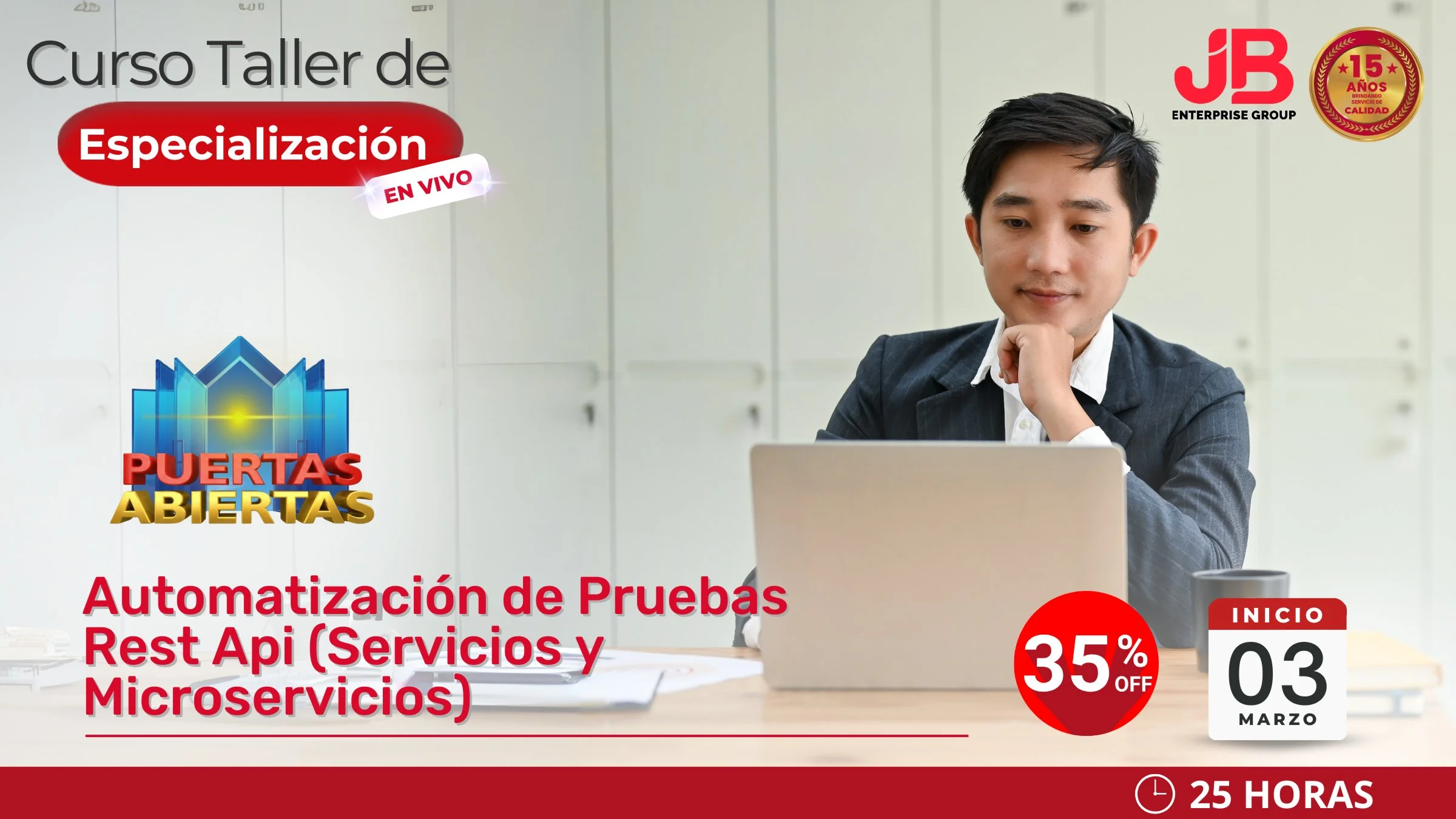 Portada de ๐ช๐๏ธ PUERTAS ABIERTAS JB ENTERPRISE GROUP ๐ช AUTOMATIZACIรN DE PRUEBAS REST API