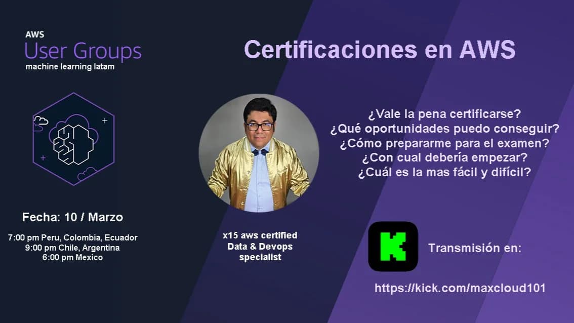 Portada de Certificaciones en AWS